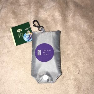OKI official Key Items grey and purple tote bag in bag with keychain New